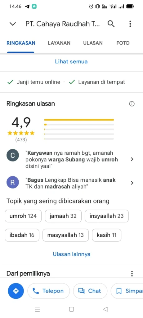 testimoni cahaya raudhah