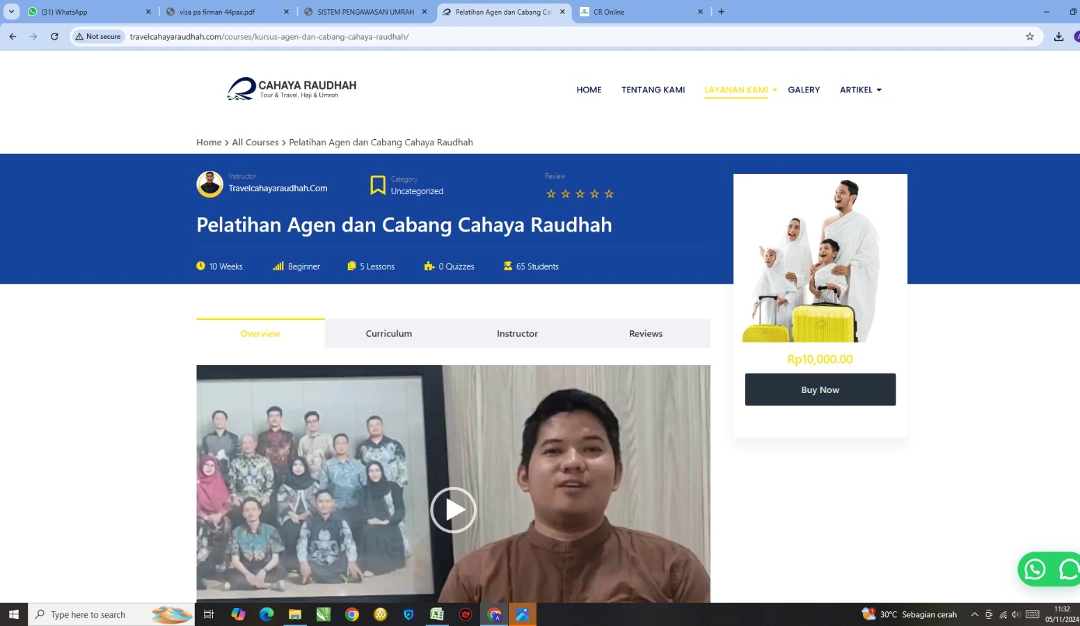 Pelatihan mitra Cahaya Raudhah