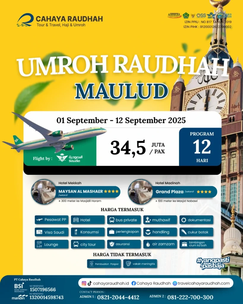 Paket Umroh 1 September 12 Hari | Travel Umroh | Travel Haji