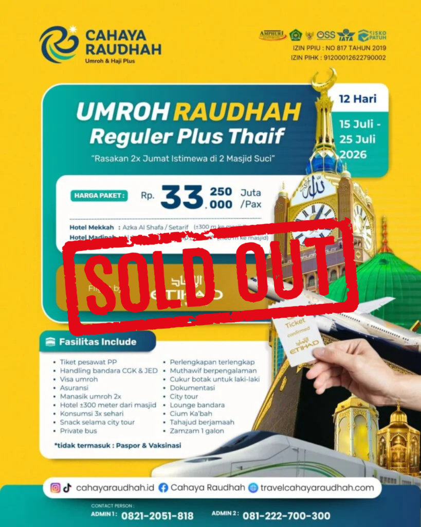 paket umroh cahaya raudhah jogja 15 juli