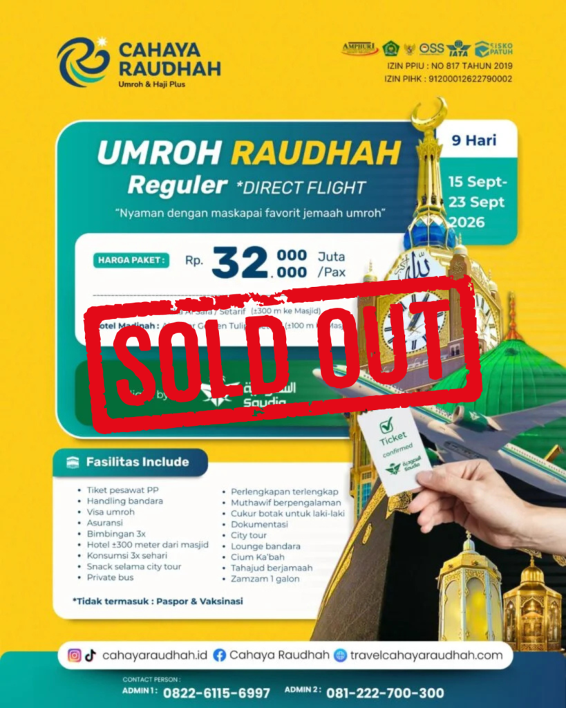 paket umroh cahaya raudhah jogja 15 September