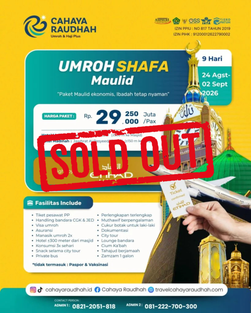 paket umroh cahaya raudhah jogja 24 Agustus