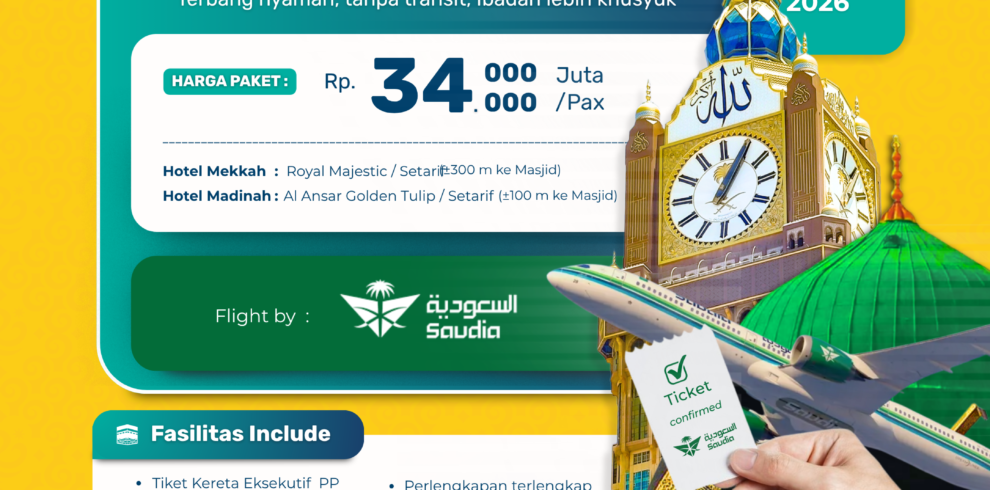 Paket Umroh Start Jogja keberangkatan 10 Oktober 2026 Cahaya raudhah
