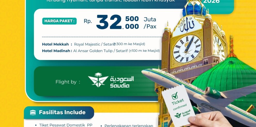 Paket Umroh 26 Oktober 2026 Start Jogja