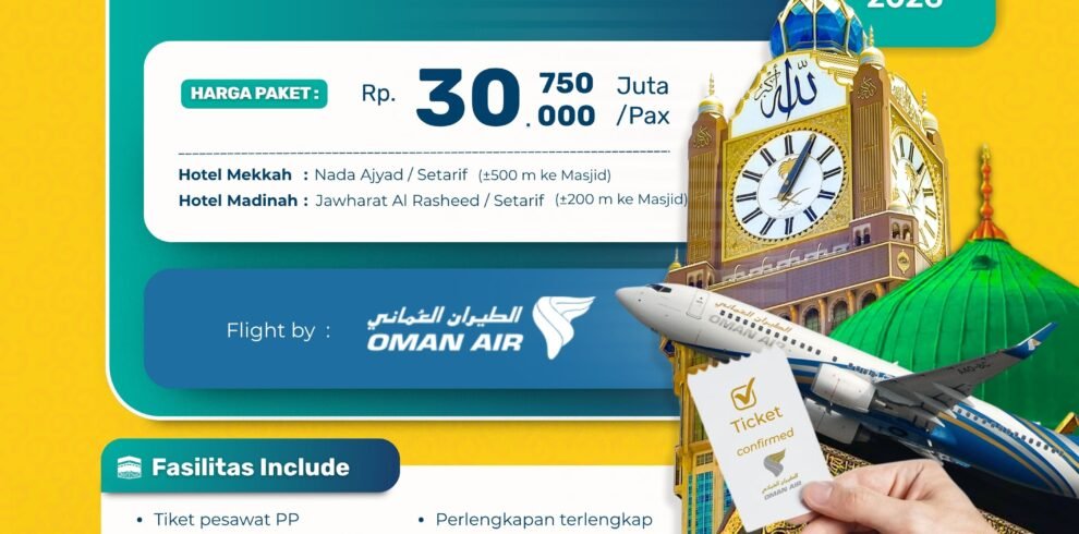 Umroh Shafa 9 November 2026 | 10 hari Start Jogja