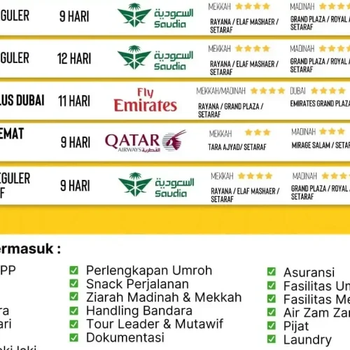 Program Paket Umroh Bulan April 2025 Cahaya Raudhah